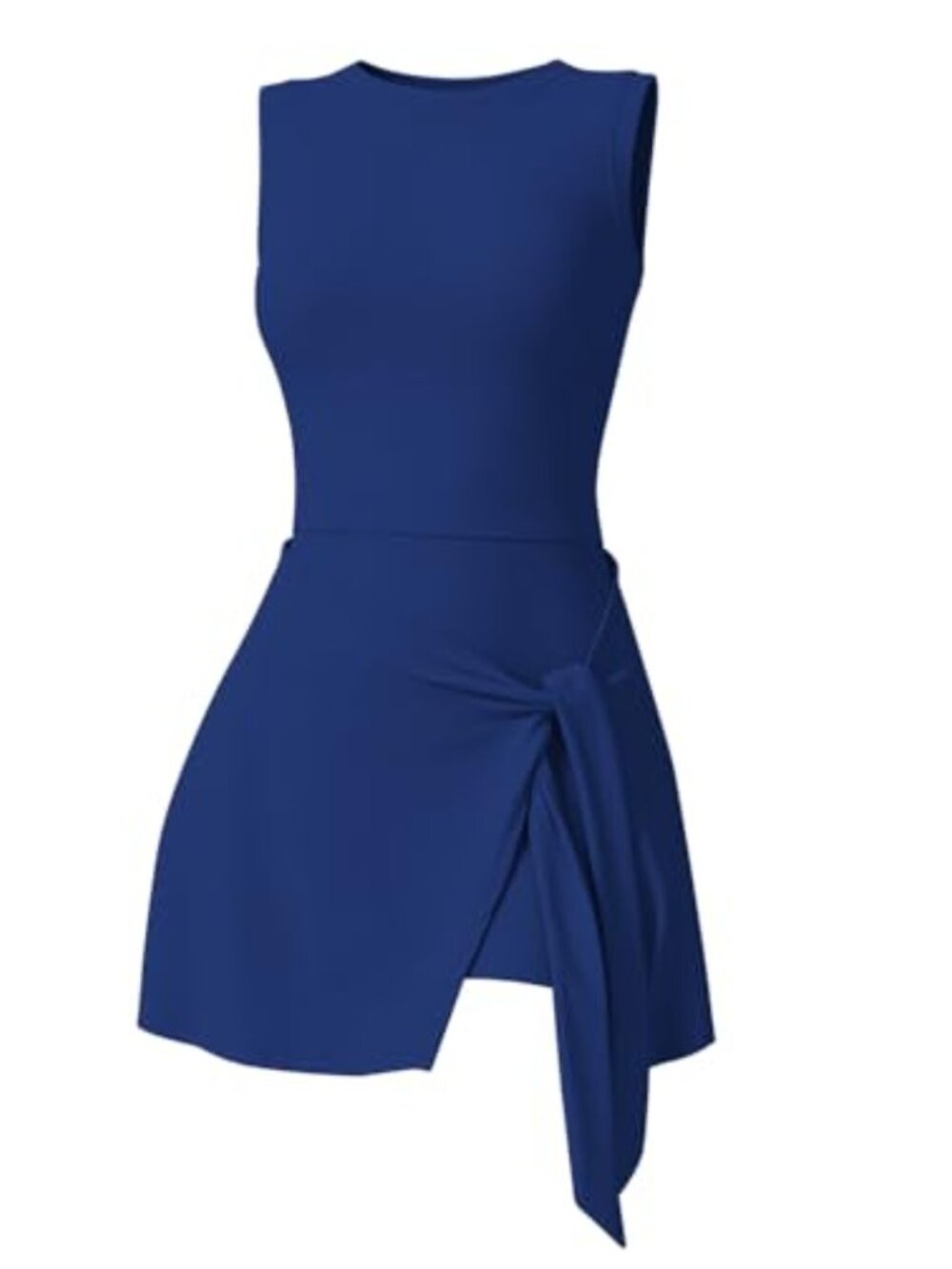 Sleeveless Tennis Dress with Built-in Shorts Wrap Skirt Golf Gym Athletic Romper
